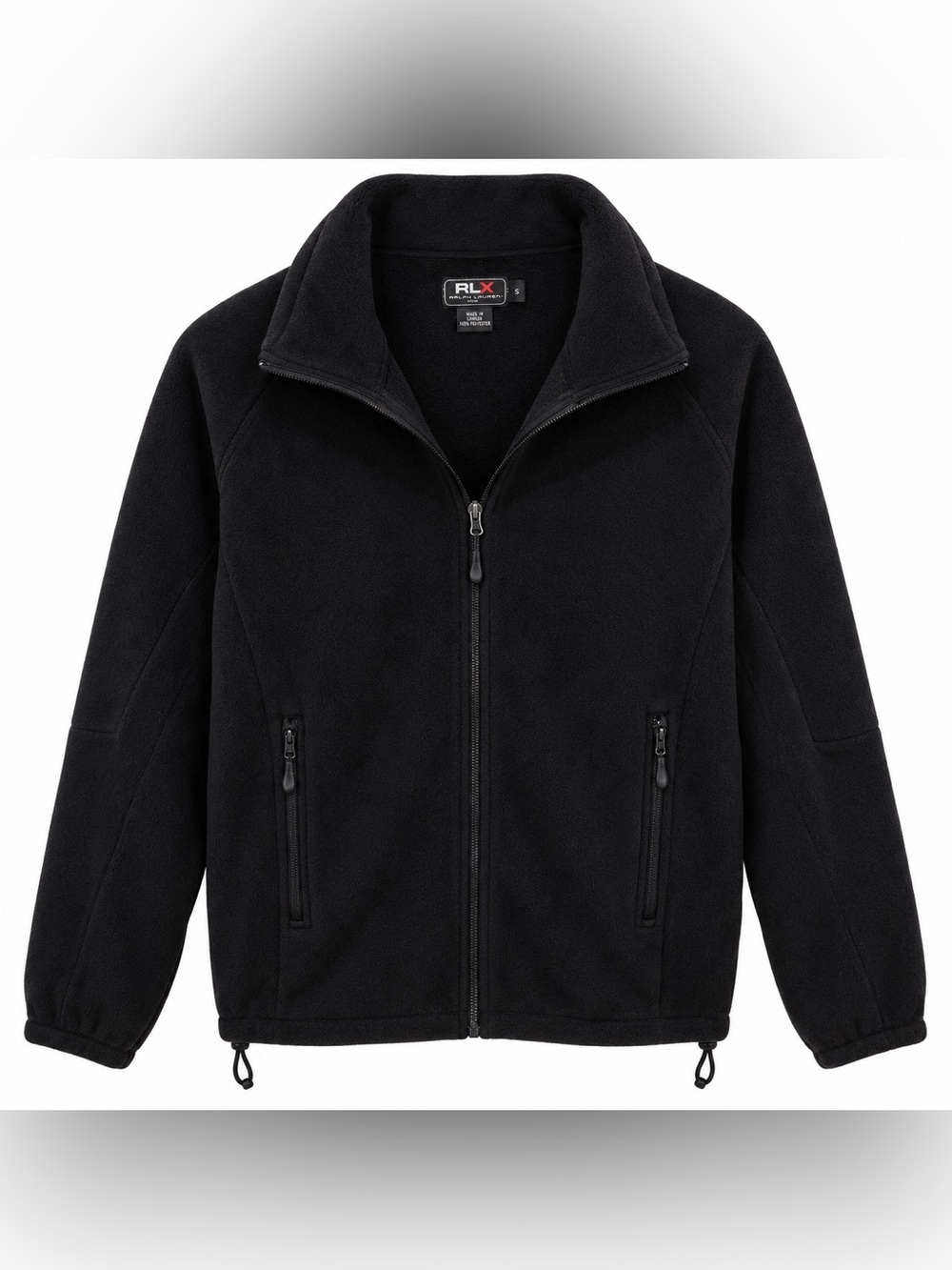 RLX Ralph Lauren Men’s S Black Full Zip Fleece Jacket Made in Canada Vintage